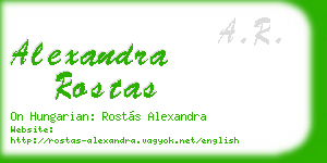 alexandra rostas business card