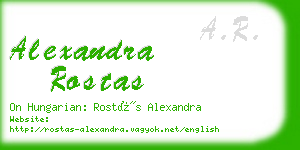 alexandra rostas business card